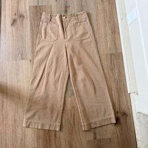 Jones New York Tan Wide-Leg Cropped Pants